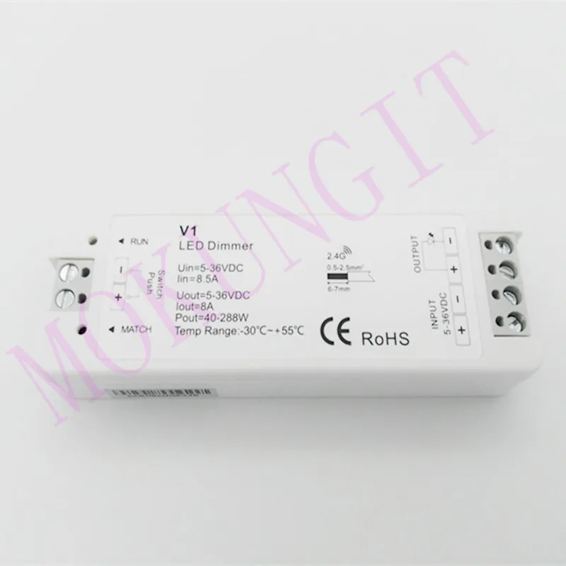1CH * 8A 5 36VDC CV регулятор затемнения (Push Dim) V1 Led диммер 12 В/24 В выход приемника для 5050 3528