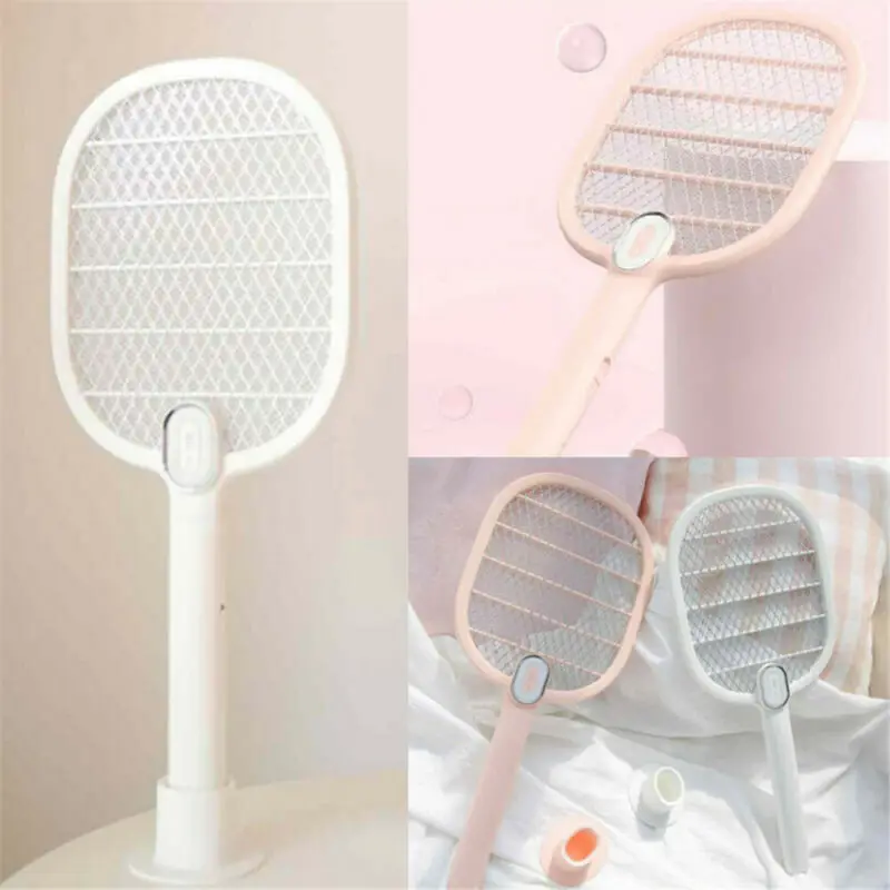 

Electric Mosquito Swatter Mosquito Dispeller Rechargeable LED Insect Electric Insect Fly Mosquito Killer Racket 3-Net Layer