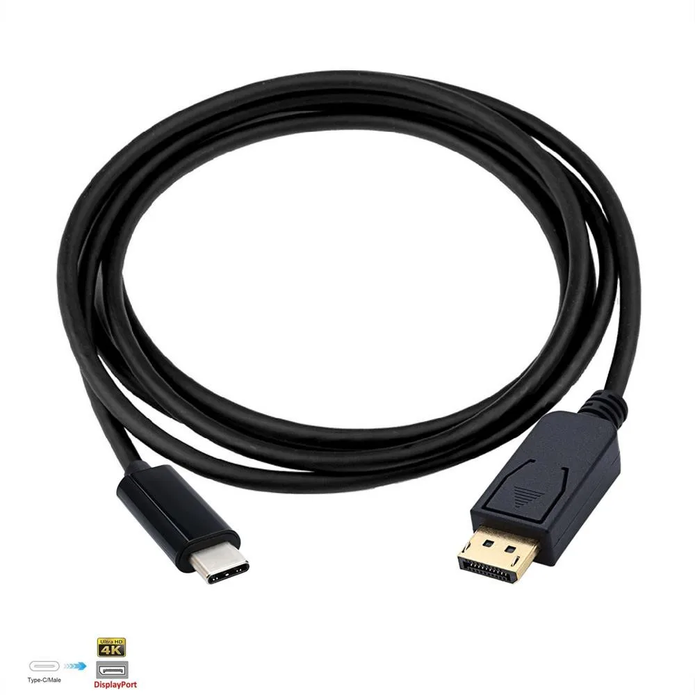 USB C к DisplayPort 4K 60Hz кабель черного цвета (совместим с Thunderbolt 3) 3 фута 0329 #2| |