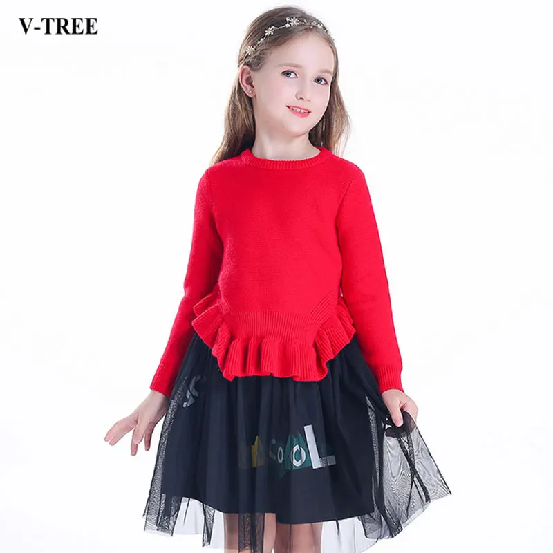 

Winter Girls Clothing Set Thicken Sweater+ Tutu Skirts Clothes Sets For Girl 3-10T Teenager Costums Kid Autumn Winter Suit
