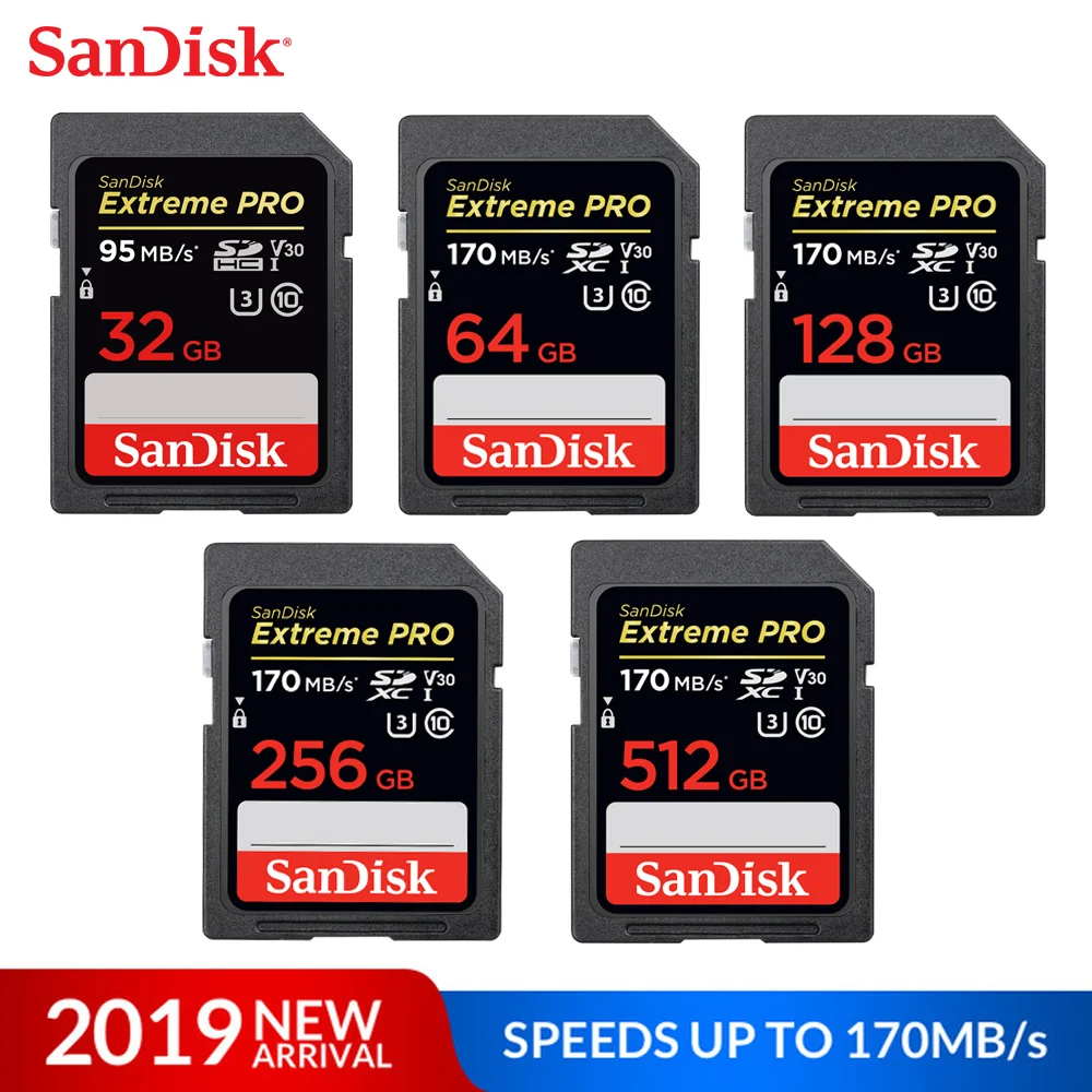 SanDisk Extreme PRO SD карты 128 ГБ 64 ГБ 32 ГБ 16 ГБ 256 ГБ Карта памяти SDHC UHS-I высокое скорость 633X Class 10 95 МБ/с. V30 для камеры
