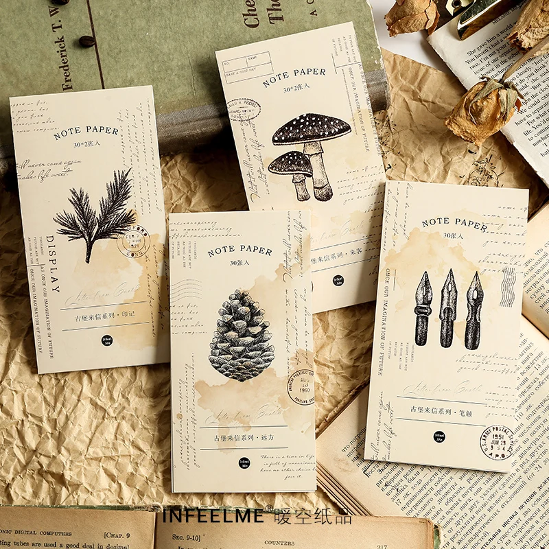 

Infeel.Me retro castle letter Notepad memo pad paper message note paper
