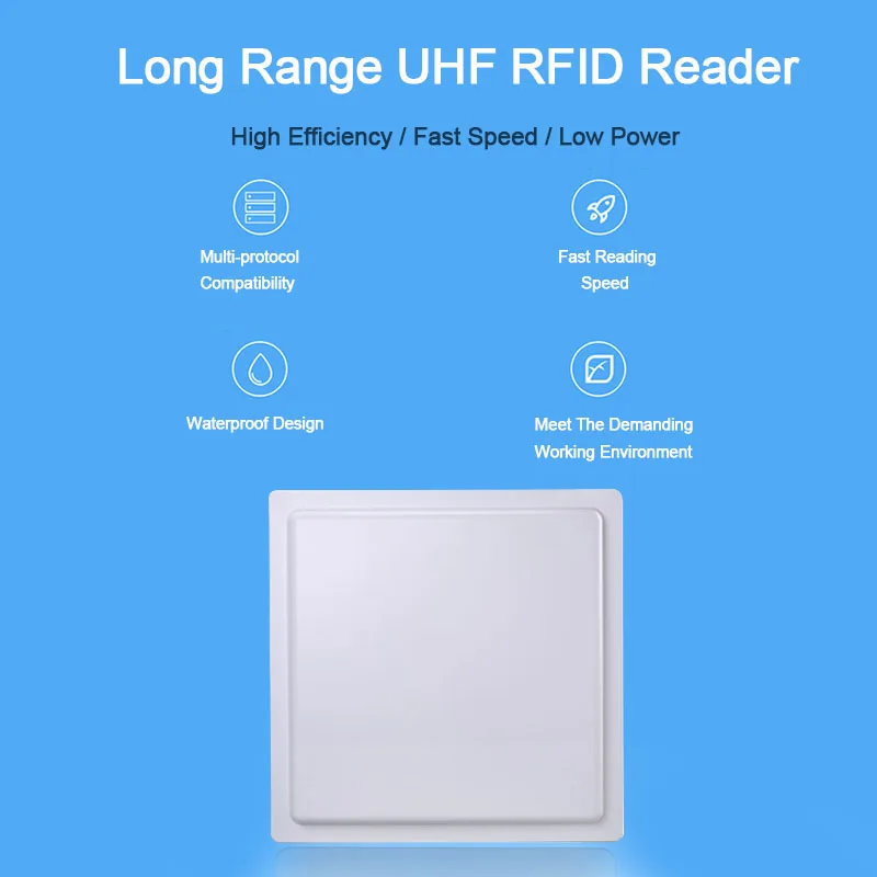 

UHF RFID Reader Long Range 15M Free SDK 12dbi Antenna For Parking Solutions RS232/RS485/Wiegand Read Integrative UHF Reader