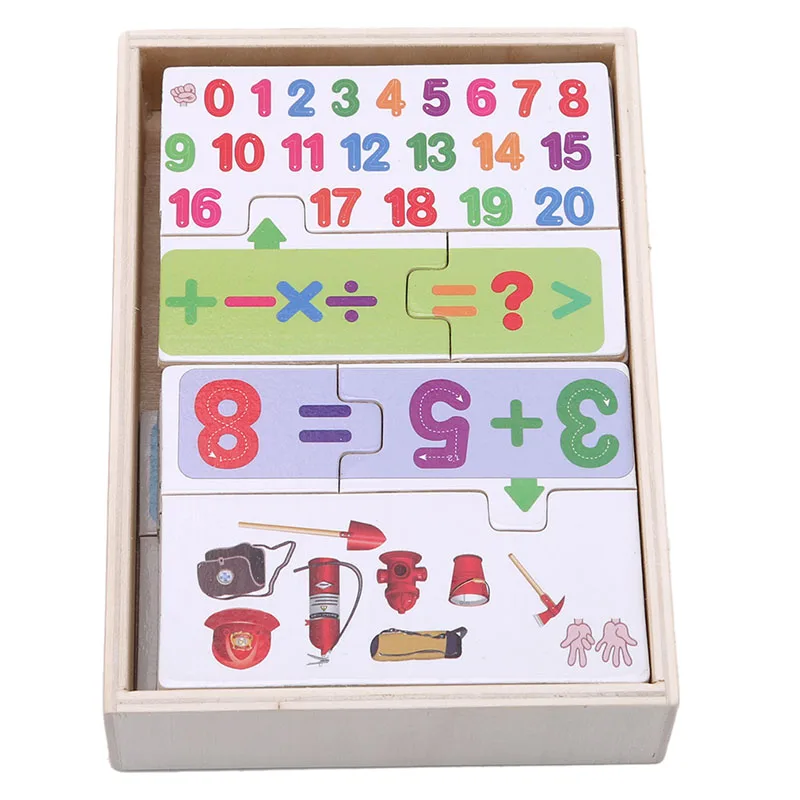 Красочные подсчета расчет Математическая головоломка игрушка Развивающие деревянные головоломки игры игрушка деревянные карточки с