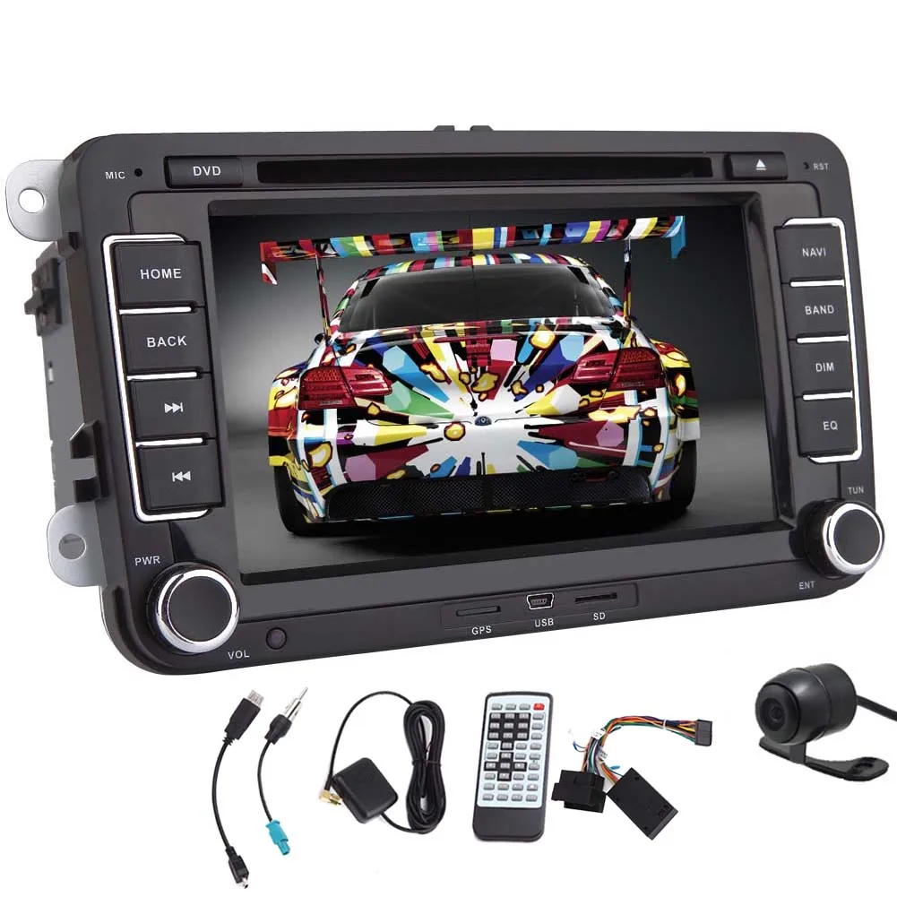 Clearance Android 5.1 Logo Audio Video APP Radio BT Stereo 4-Core Car DVD Auto AMP 1080P CD SD Map WiFi GPS Navigation For VW Volkswagen 12