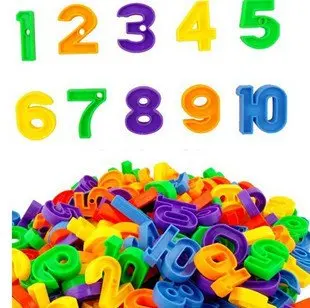 

Candice guo! Hot sale colorful plastic stringing beads digit shape children educational toy baby early development G8