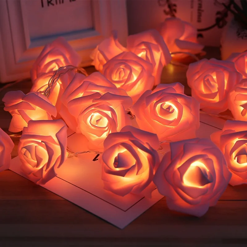 Flor do Feriado do Natal Luzes da Corda para Decoração de Casamento dos Namorados Conduziu a Lâmpada Sale Bateria Operado Led Rose 10 - 20 Hot 3 m 22 Da Corda Para Decoração de Casamento Dos