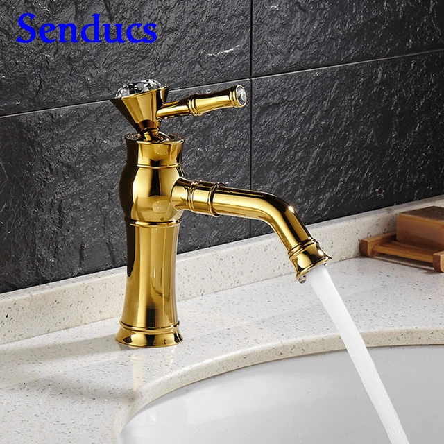 Free Shipping Hot Polished Chrome Gold Bathroom Faucet With Free Shipping Hot Polished Chrome Gold Bathroom Faucet With Ceramic Valve Basin Sink Of