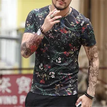 2017 new spring men’s digital printing short sleeved T-shirt cotton casual tops tees Fitness Mens T-shirt brand clothing T4315