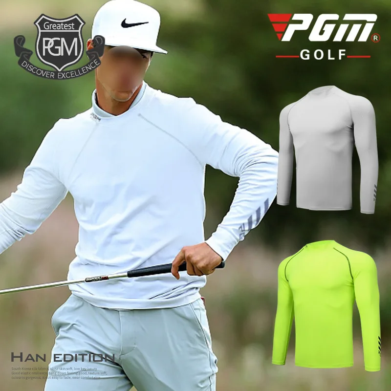 PGM Golf Мужская шелковая рубашка с длинными рукавами, можно носить одежду в форме гольфа