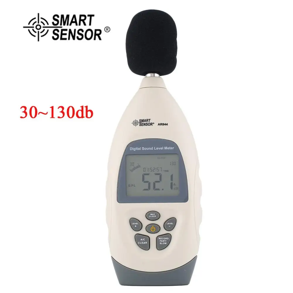 

SMART SENSOR AR844 Sound level meters Decibel meter logger Noise Audio detector Digital Diagnostic-tool Automotive 30~130db