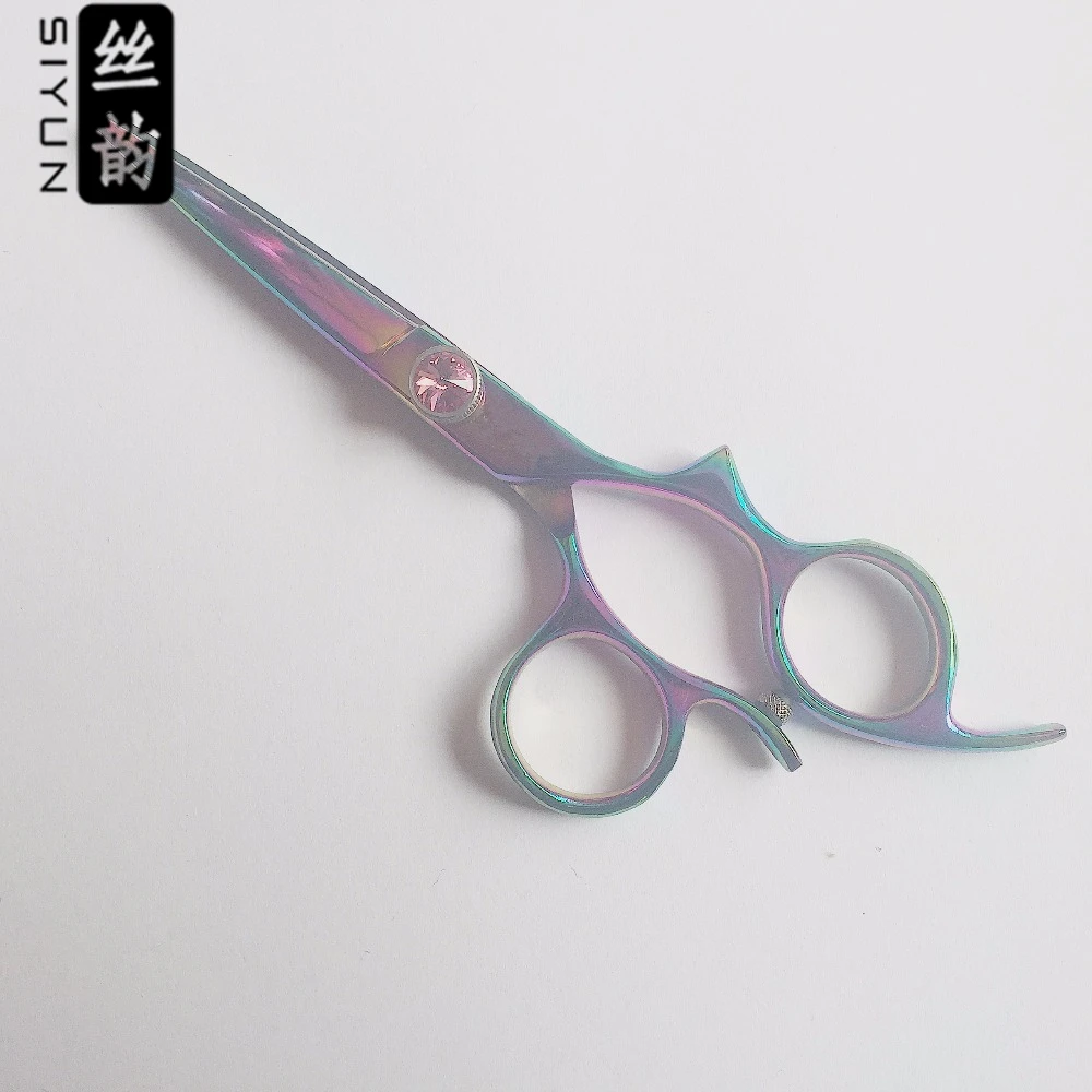 

5.5 inch high quality professional hair scissors cutting scissor with purple color coated and fancy handle design