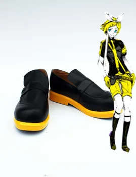 

Custom Made Japanese Anime Black Vocaloid Hatsune Kagamine Len Cosplay Shoes Boots For Christmas Halloween Party Birthday