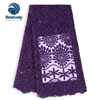 

Bestway Net Plain Embroidery Rhinestone Tulle French Mesh Lace Fabric For Bridal Wedding Dress Party Dresses Cloth Lace Fabrics