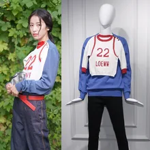2019 Spring Star Tang Yixin Wu: Zhang Bichen Zhou Yutong and Two Long-sleeved Sweaters In Blue and White Fashion Sweater Women 2019 Spring Star Tang Yixin Wu: Zhang Bichen Zhou Yutong and Two Long-sleeved Sweaters In Blue and White Fashion Sweater Women
