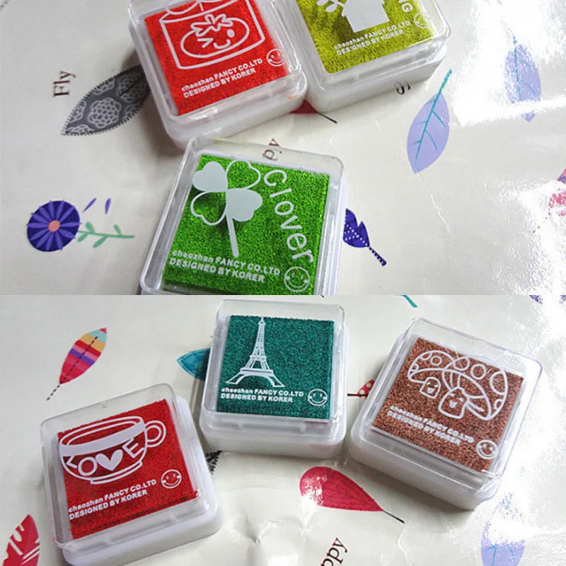 

DIY Scrapbooking Colorful Rubber Stamps Wedding Decor Fingerprint Child Teacher Greeting Card Ink Pad Vintage Crafts