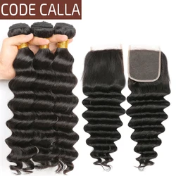 Code Calla Loose Deep Brazilian Unprocessed Raw Virgin Salon Human Hair Weave Extensions Bundles With Lace Closure Free Shipping Code Calla Loose Deep Brazilian Unprocessed Raw Virgin Salon Human Hair Weave Extensions Bundles With Lace Closure Free Shipping