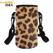 HUGSIDEA леопардовым принтом чашки бутылки защитную крышку коврик неопрен спортивные Стекло бутылка для воды унисекс Круглый один Слои обложку