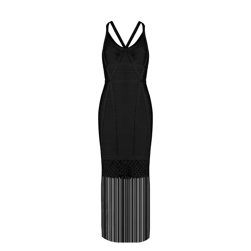 Горячие Luxe стиле с отверстиями, шлифованный клетке Ленточки украшенное платье Для женщин знаменитости Макси длинное облегающее платье+ костюм - Цвет: Черный