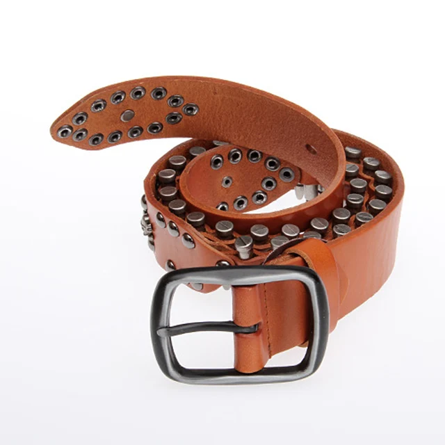 Novelty Personality Bullet Belts Genuine Leather Men Belt Luxury