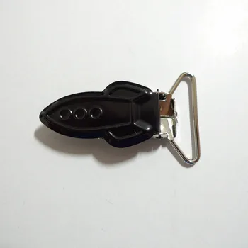 

25pcs 1'' 25mm #01 BLACK COLOR Enamel Rockets Suspender Clips