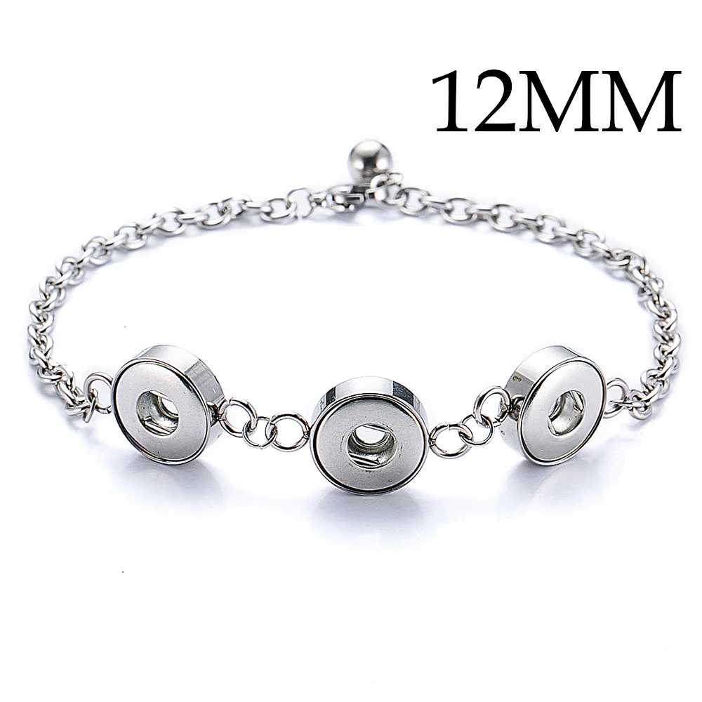 

6pcs New Stainless Steel Snap Necklace For Women Simple Classic Pendant Necklaces Fit DIY 12MM mini Snap Buttons Jewlery