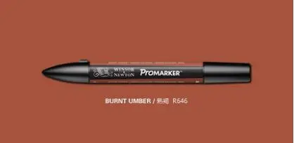 Winsor& Newton ProMarker двойной наконечник графический маркер ручка красные цвета кисти ручки - Цвет: burnt umber