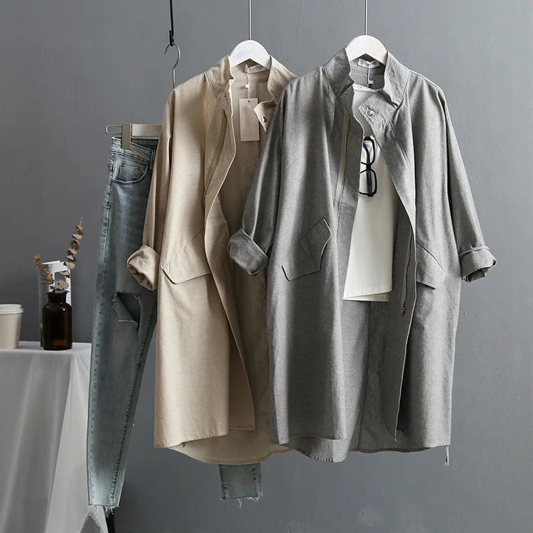 Женское весеннее длинное пальто из хлопка, женское длинное пальто Boyfriend Casaco Feminino, топы для женщин, куртка, тонкое пальто, верхняя одежда