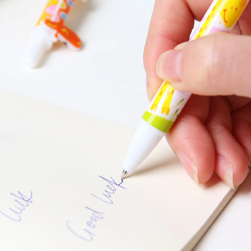 Kawaii мультяшная шариковая ручка, милые Креативные канцелярские принадлежности, школьные офисные принадлежности, шариковая ручка с жирафом для студентов, письма