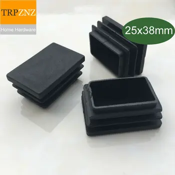 

25*38mm,Black Square tube plug, plastic plug,Non-slip, Table chair stool foot pad, Furniture foot support pipe inner plug