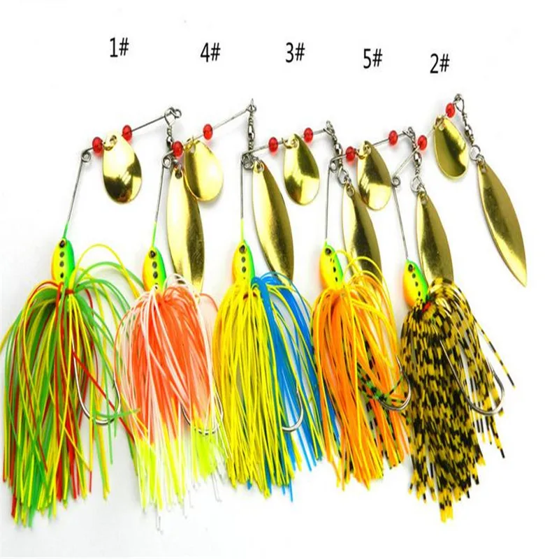 

2018 Spinner baits Rotating Sequins Lead Fluff Pike Fishing Lures Buzz baits fish beard Metal bait Fishing Tackles