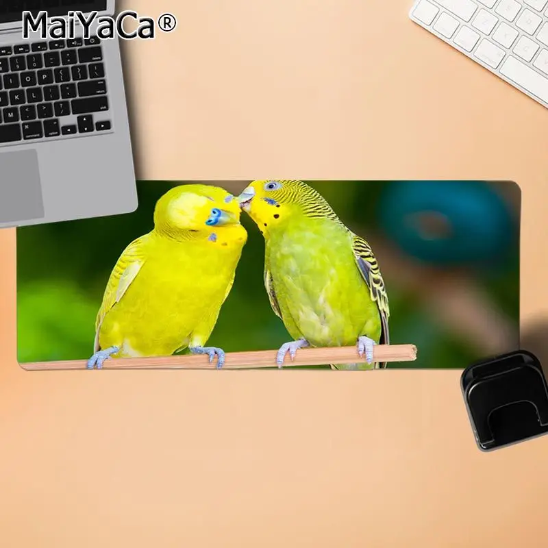 LockEdge 30x80cm MaiYaCa New Design Cute Love Bird Colorful Parrot Spring Flower Gamer Speed Mice Retail Small Rubber Mousepad Gamer Speed Mice - Цвет: LockEdge 30x80cm