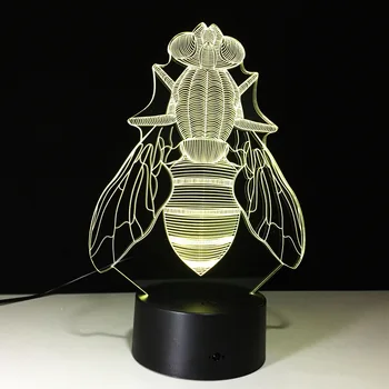 

Bee Novelty Led Usb 3d Lamp Colorful Remote Touch 3d Lights Lamparas De Mesa Nightlight 7 color change desk lamp