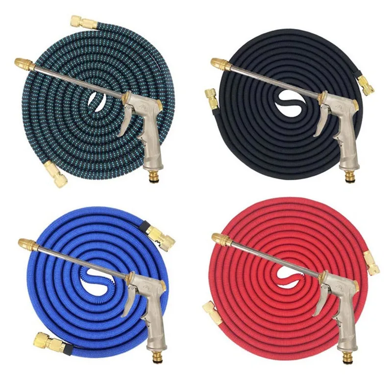 

Hot 25FT-100FT Garden Hose Retractable Flexible Garden Watering Hose Rubber Car Wash Hose Sprayer for Garden Lrrigation Supplies