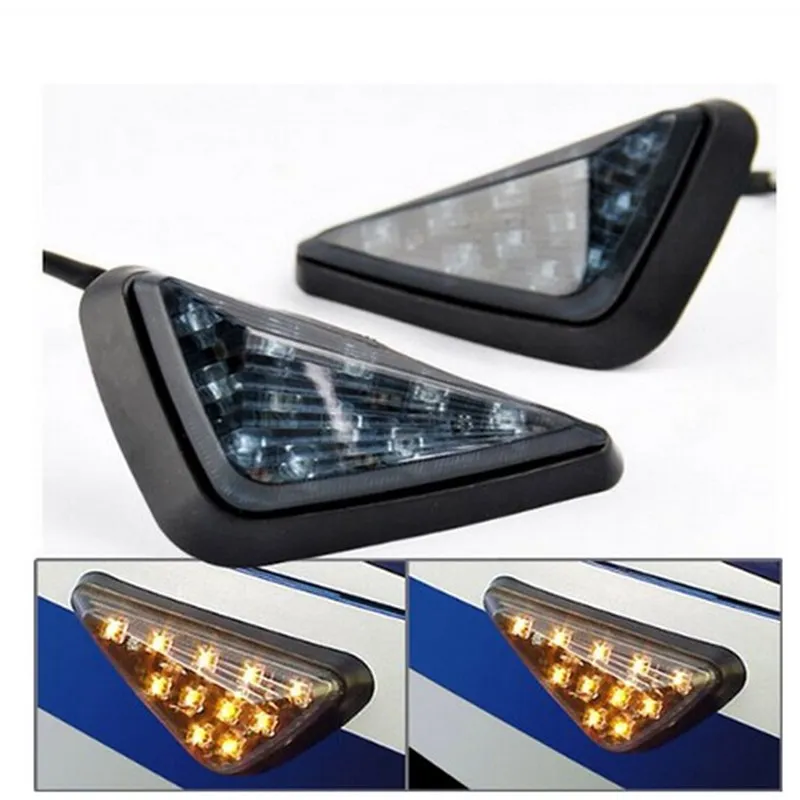 Smoke Triangle Flush Mount Led Turn Signals Blinker For Sport Bike 1995-2007 Yamaha Yzf R6 R1 600R Kawasaki Ninja Zx10R Zx9R Zx6R 00-06 Suzuki Gsxr 600 750 1000 Honda Cbr F4 600 929 954 1000 Rr ... (6136797621402)