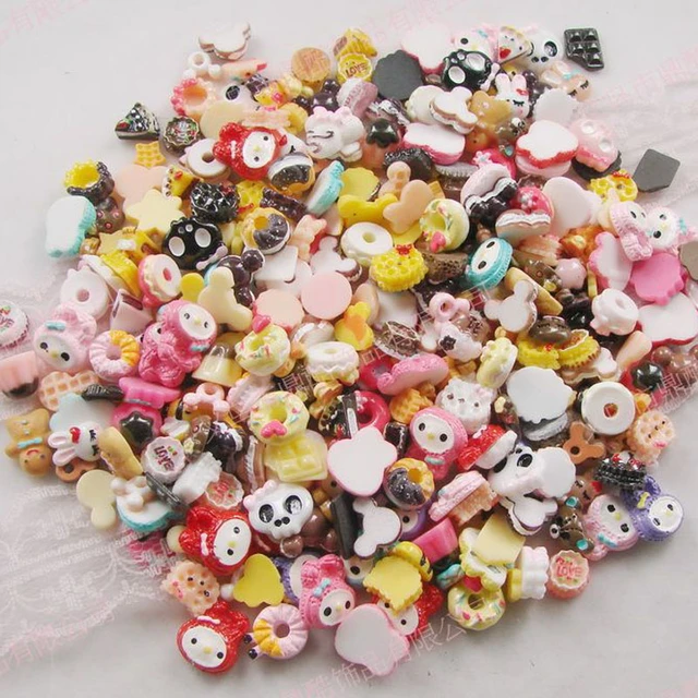 30pcs Resin Charms Beads Accessories Kawaii Cabochon, Diy Cake