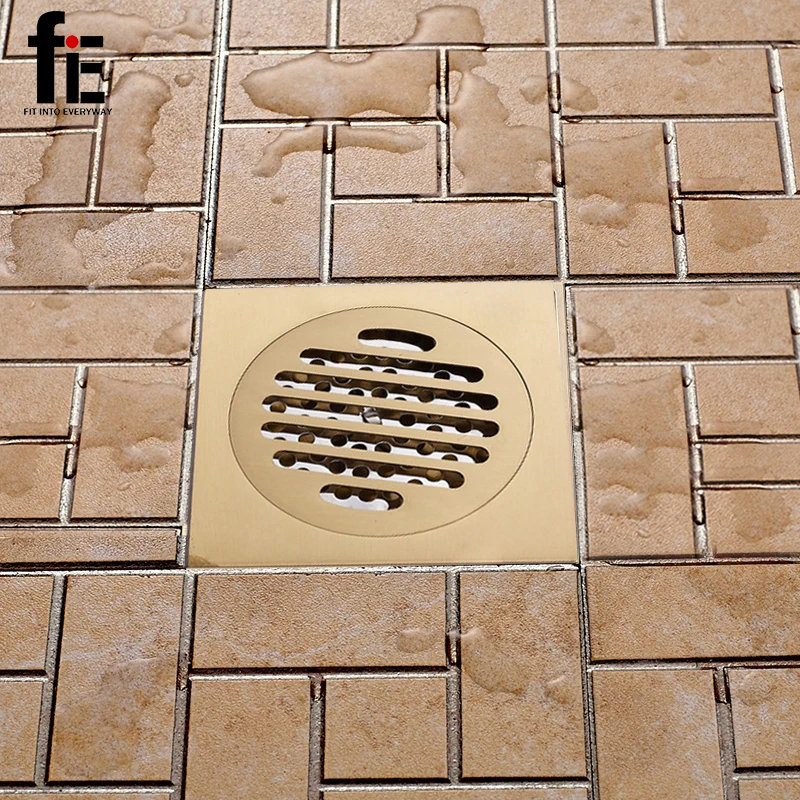 fiE Odor resistan Brass Floor Drain Cover Stainless Steel Shower Floor Grate Drainin Drains