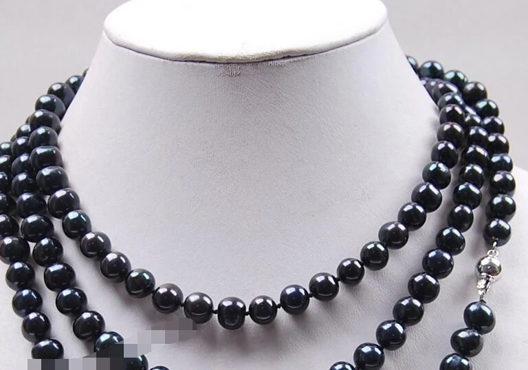 

ddh003809 gorgeous 9-10mm natural tahitian black pearl necklace 48inch