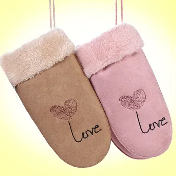 

New Children Winter Gloves Fingerless Kids Cartoon Knitted Stretch Warm Suede Fabric Full Finger Mittens Girls Boys Gloves