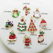 Горячее предложение, 10 шт./лот, разные размеры, рождественские пуговицы, украшение, кнопка для рисования из сплава, маленькая цена
