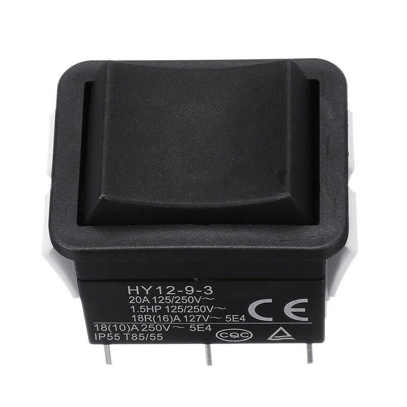 Mayitr 1pc ABS HY12-9-3 6 Pins Industrial Electric Rocker Switch 125/250V 18/20A Push Button Switch ON-OFF Power Switch
