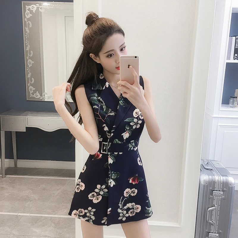 2019 Summer New Korean Women Sleeveless Jumpsuit Flora Printing Short Bodysuit Sexy Rompers Womens jumpsuit Combinaison Femme 2019 Summer New Korean Women Sleeveless Jumpsuit Flora Printing Short Bodysuit Sexy Rompers Womens jumpsuit Combinaison Femme