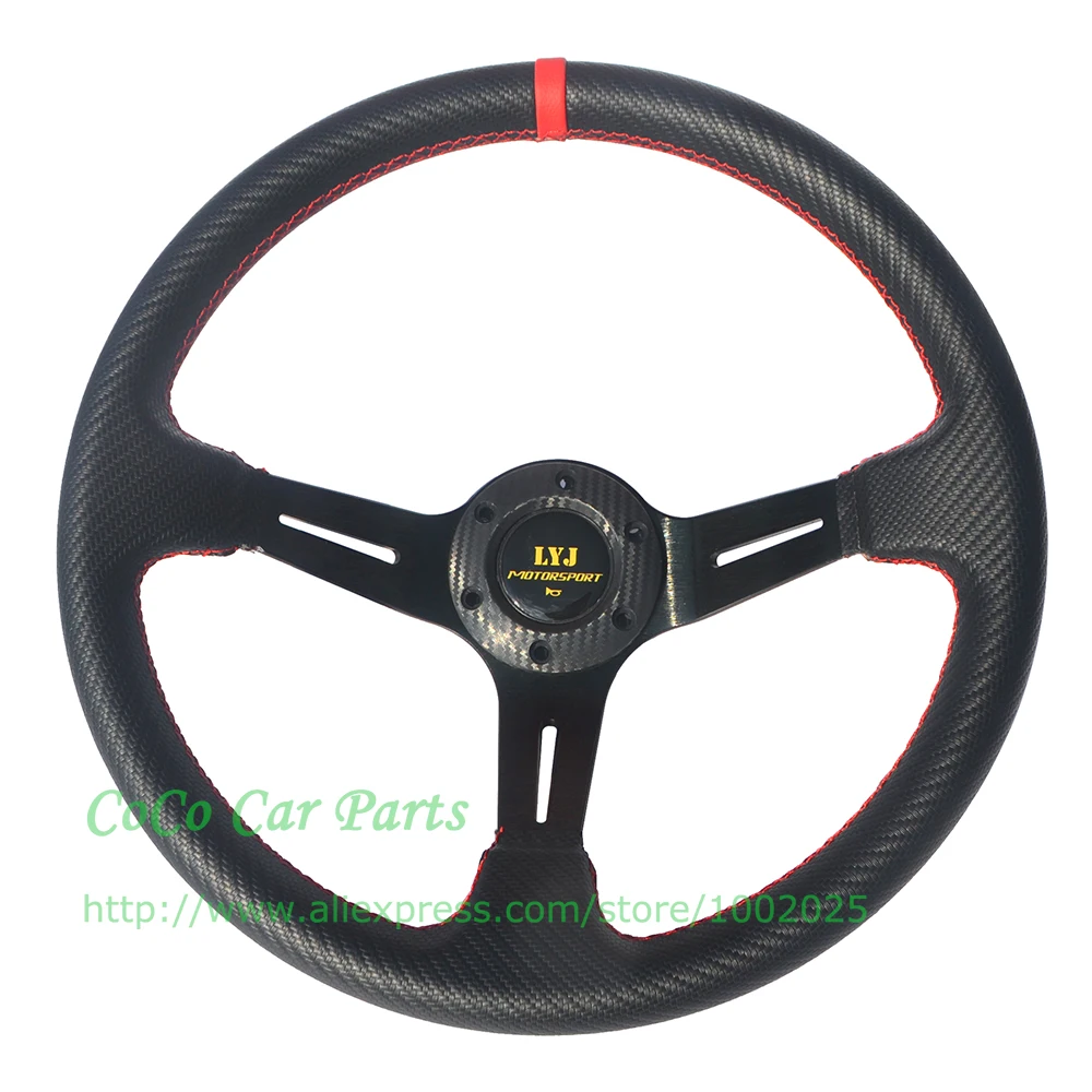 LYJ Motorsport car steering wheel cabon look (6)