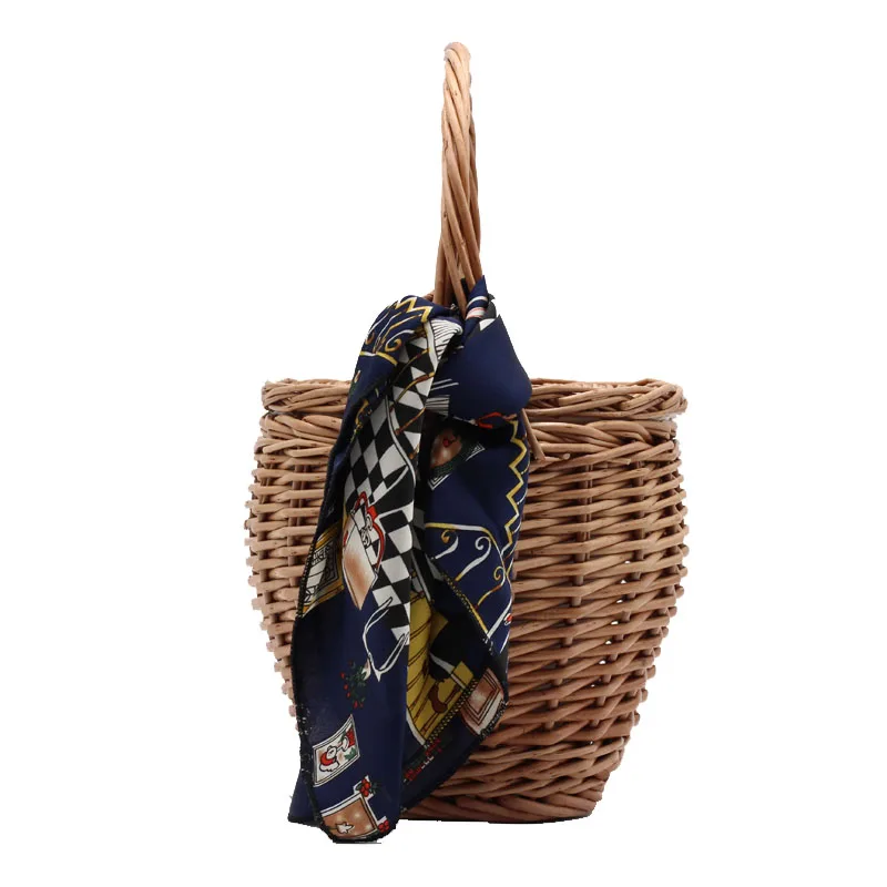 TOPHIGH Borsa a mano intrecciata in vimini di bambù Borse a cestino per le donne 2025 Borsa da spiaggia estiva di moda Vendita calda Molto bella Tote Bolsos - immagine 3