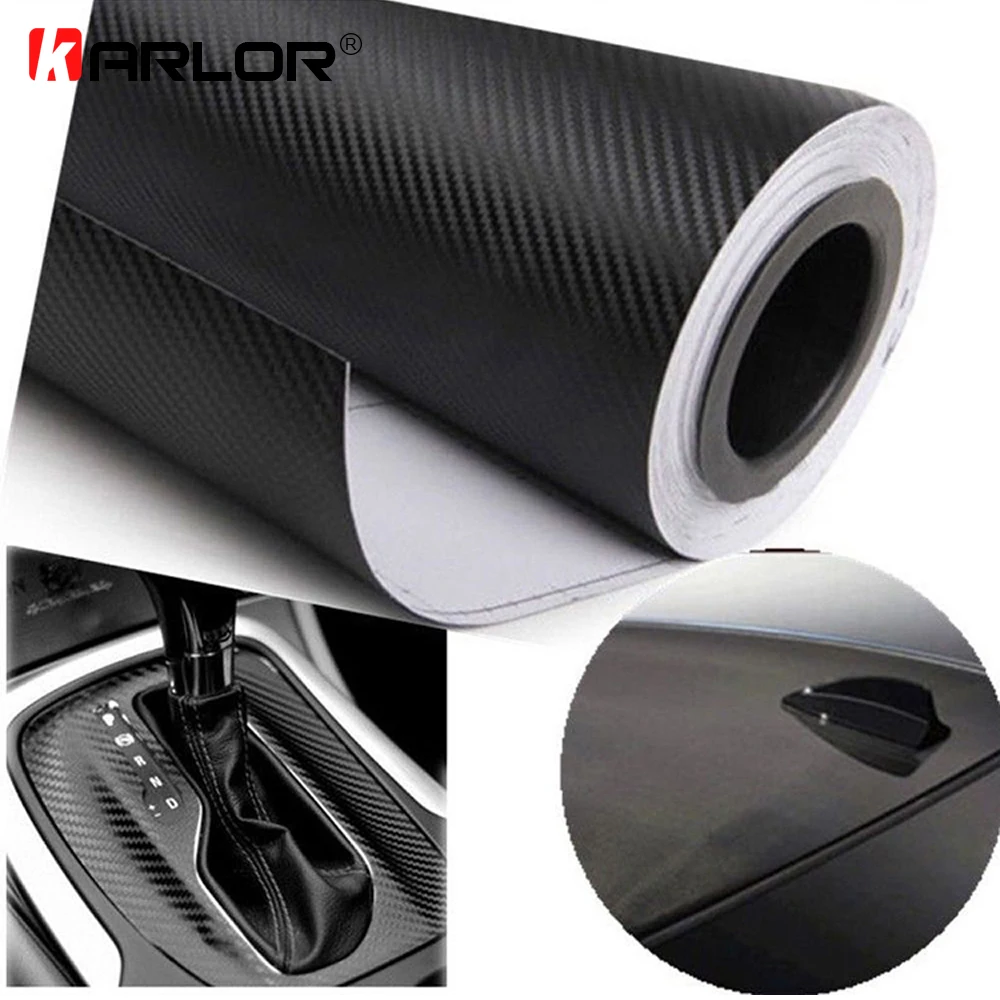 30*127cm Fibra De Carbono Vinilo coche Auto Wrap Hoja Rollo de Película Pegatina Calcomanía Trim