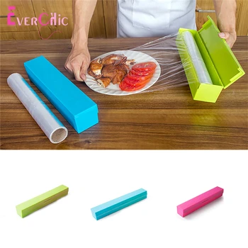 

Colourful Kitchen Gadgets Foil & Cling Film Wrap Dispenser Cutter Storage Holder Plastic Roll Bags Kitchen Storage Organization