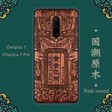 Деревянный чехол для телефона ручной работы для ONEPLUS 7 PRO, чехол из натурального дерева, Китайская каллиграфия с символами черного дерева