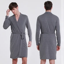 Мужские летние Модальные слwwpear ночная рубашка японское кимоно мужской Халат юката платья большого размера мягкая Домашняя одежда свободный халат XXL