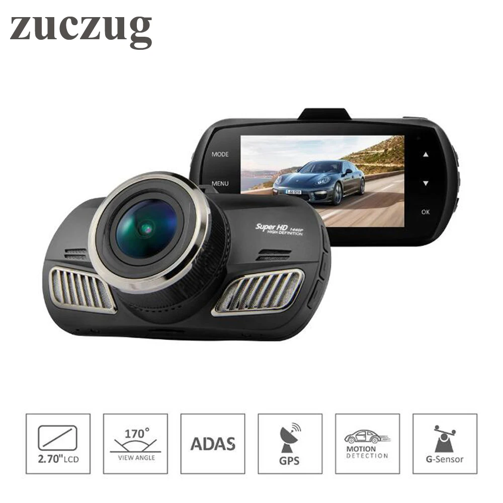 

ZUCZUG Ambarella A12 HD Car Dvr Camera Video Recorder Full 1440P with GPS ADAS function Dash Cam Video Recorder Dashboard Camera