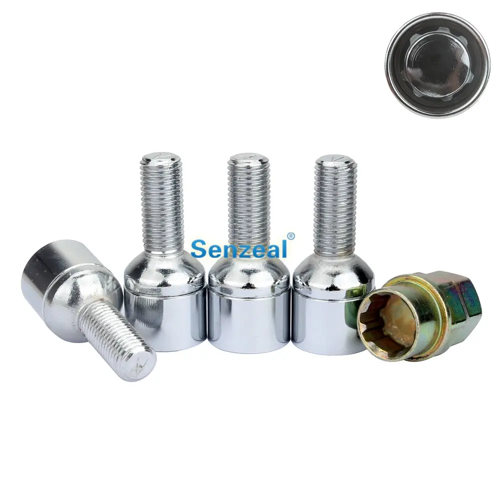 Set di 20 x M12 x 1,25 Argento 17mm HEX Alloy Dadi Delle Ruote